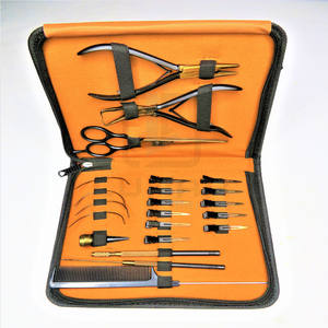 Kit d'outils d'extension de cheveux de meilleure qualité en or Rose Plasma et noir couleur mate pour Kit de Salon de coiffure étui en cuir PVC - Product Image 4