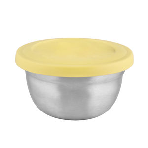 Bol en verre micro-ondes couleur étape couvercle bol ensemble de 3 pièces en acier inoxydable mélange verre rond salade de fruits préparation des aliments bol de service - Product Image 2