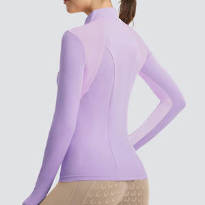 Couche de base de haute qualité pour femmes, tissu extensible, manches longues, logo personnalisé, tissu doux au toucher, chemise de base pour l'équitation, couche de base pour femmes - Product Image 2