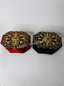 Boîte à bijoux en velours Shanell faite à la main, broderie personnalisée, motif stylé, solution de rangement durable, meilleur prix - Vente en gros - Product Image 4