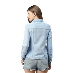 Chaqueta vaquera de invierno de talla grande para mujer de calidad superior, diseño personalizado, lavado, informal, ajustado, transpirable, tejido BD - Product Image 5