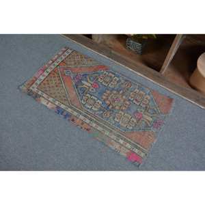 Tapis Ethnique Bleu Orange Turc Vintage 16X31 Pieds Rectangle Classique Patchwork Design Laine Polyester pour Entrée Salon Latex - Product Image 4