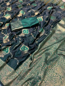 Compre Rich Party & Reception Special RICH TWO TONE SATIN Fabric Color brillante Adult Special Ethnic Wear Saree con pieza de blusa - Product Image 3