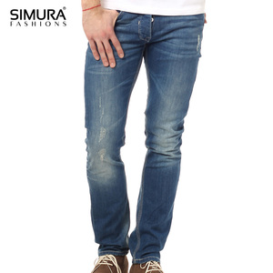 Service OEM Spandex – Nouveaux Jeans Déchirés Décontractés pour Hommes, Style Western Tendance, Coupe Droite en Coton, Coupe-Vent - Product Image 3