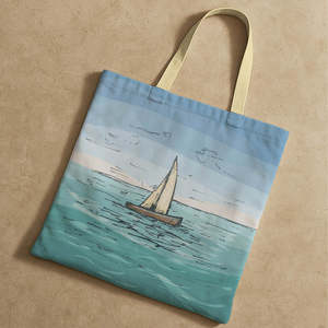 Sac fourre-tout à thème marin avec fermeture éclair - Product Image 3