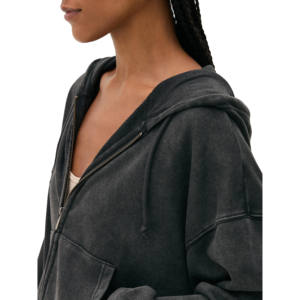 Conjunto Deportivo de Invierno para Mujer, Transpirable, Holgado, con Cremallera, Color Negro, Felpa de Algodón, OEM - Product Image 3