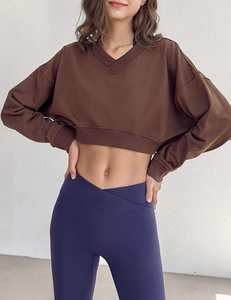 Sudadera con Capucha Corta de Manga Larga con Cierre y Cuello en V para Mujer, con Logotipo Personalizado, Nueva Llegada 2027, Color Personalizado - Product Image 5