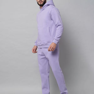 Survêtement décontracté à capuche pour homme, facile à porter, en tissu 100 % coton doux, coupe classique, motif uni - Product Image 5