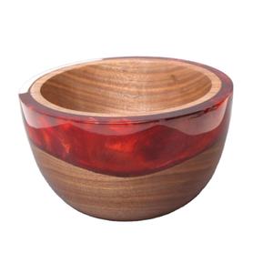 Bol à mélanger en bois acrylique de taille moyenne élégant de haute qualité finition à la main pour la cuisine à manger préparation des aliments plat léger - Product Image 1