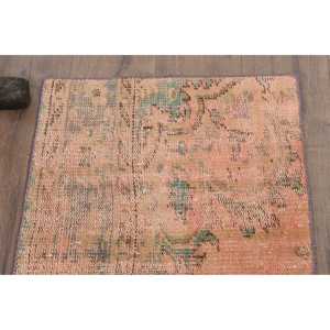 Vintage 1.8x3.5 ft Rug, Turkish Rug, <b>Brown</b> Moroccan <b>Wool</b> Rug - Product Image 4