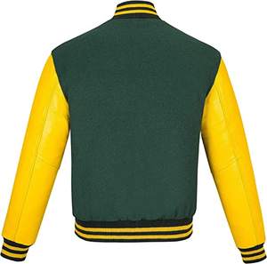 Chaquetas Varsity Personalizadas en Verde y Amarillo, Venta al por Mayor OEM, Oakland Athletics, Muestra el Espíritu de tu Equipo con Estilo, Chaqueta de Béisbol a la Moda - Product Image 3