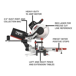 Scie à onglet composée à double biseau de 10 pouces avec table universelle pour machine de table, électrique/à batterie, pour le travail du bois et du métal (bricolage) - Product Image 5
