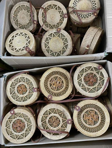 กระเป๋าหวายทนทานและน้ำหนักเบาเหมาะสำหรับใช้ในชีวิตประจำวันการเดินทางและคอลเลกชันแฟชั่นชายฝั่ง - Product Image 6