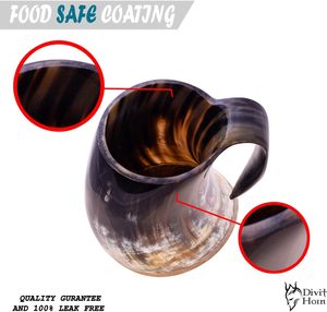 Taza de cristal de cerveza con cuerno de búfalo pequeño Vintage, taza para beber de Material Natural, Animal para decoración de fiesta, sublimación inspirada en vikingo DIY - Product Image 5