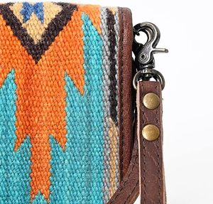 Nouvel arrivage de sacs élégants en tissu aztèque pour femmes sac à main en laine et cuir véritable pour femmes sac à main occidental - Product Image 6