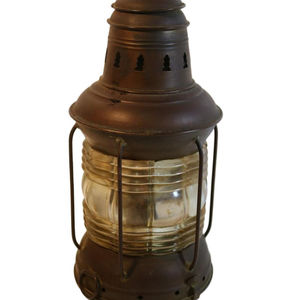 Farol marrón de latón para decoración del hogar, lámpara colgante de aceite, artesanía de latón antiguo - Product Image 1