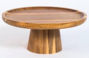 Bandeja redonda de madera de pie alto de Acacia de alta calidad, superventas, soporte para pasteles para servir pasteles y frutas - Product Image 3