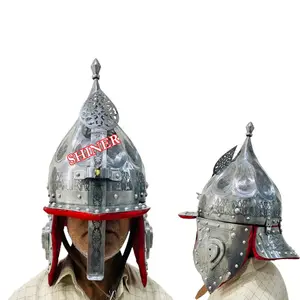 중세 오스만 이슬람 제국 헬멧 실버 강철 아프다 역사적인 헬멧 완전히 착용 할로윈 이슬람 헬멧 의상