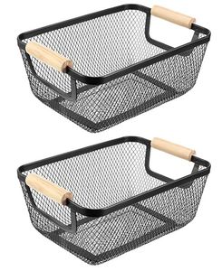 Minimalist Metal Iron Fruit Baskets with Sleek Matte <b>Black</b> Finishes Perfect <b>for</b> Scandinavian-style Kitchens - Product Image 4