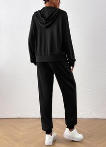 Ensemble de survêtements unisexes 100 % coton pour le sport et les loisirs, respirant, séchage rapide, 2 pièces, confortable, pour l'hiver - Product Image 4