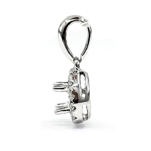 Prix d'usine Bijoux de haute qualité en or blanc 18 carats avec diamant véritable, semi-monté, coupe classique brillante, pendentif charme 14 - Product Image 2