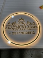 Panneau lumineux LED, enseigne murale personnalisée, lettres lumineuses, plaque de nom circulaire, enseigne commerciale en acrylique de haute qualité