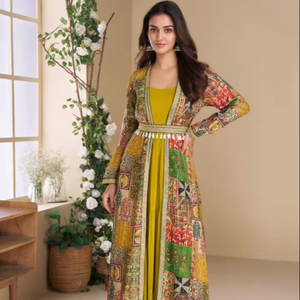 Real Georgette Anarkali con trabajo adornado a mano para la temporada de bodas y fiestas estilo étnico Diwali adecuado - Product Image 1