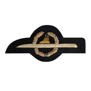 Embroidered Sew-On Fabric Sash <b>Badge</b> Eagle Custom Color <b>Gold</b> and Silver - Product Image 2