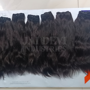 Cheveux humains vierges indiens pour extensions, ondulés, double trame, pointes pleines, cheveux Remy, 30 pièces, noir naturel - Product Image 3