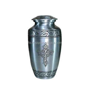 Funeral Ashes Brass Religious Burial <b>Urn</b> Pewter Cremation Handmade Human Ashes Memorial Cremation <b>Urn</b> <b>Jar</b> Supply From India - Product Image 1