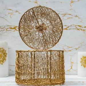 Rustic farmhouse metal iron <b>hamper</b> <b>basket</b> with black powder-coated finished <b>for</b> a stylish and functional laundry room - Product Image 4