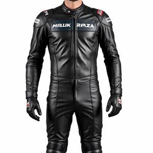 Combinaison de moto en cuir monobloc de qualité professionnelle | Bosse et curseur aérodynamiques | Équipement de protection de course de vitesse pour hommes - Product Image 2
