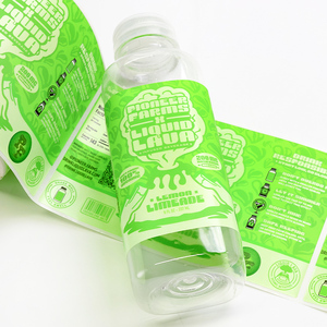 Custom UV Printed Self-Adhesive Vinyl Bottle Sticker Label Waterproof for Food Beverage Clear PVC Labels for Juice Drinks Glass