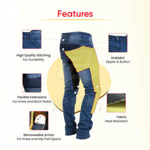 กางเกงยีนส์มอเตอร์ไซด์น้ำหนักเบาระบายอากาศได้ดีวัสดุทนทาน - Product Image 2