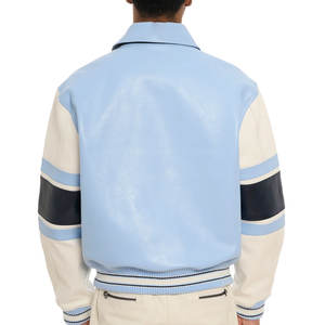 Vestes universitaires personnalisées pour hommes, support décontracté XL, polyester respirant, manches en cuir pour enfants, broderie unie vierge, université Letterman - Product Image 4