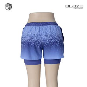 Short 2 en 1 taille haute pour femme MMA et boxe Design respirant pour le jogging, le combat et la course à pied en plusieurs couleurs avec logo personnalisé - Product Image 3