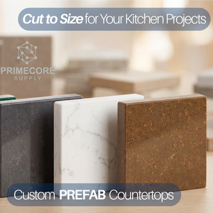 Prime Core Custom Kitchen Bathroom Vanity Tops Artificial Stone Eco-Friendly Non-Toxic Contemporary Carrara Calacata Hotel - Product Image 1