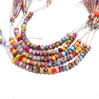 Lot de perles rondes à facettes turquoise Mohave arc-en-ciel 6mm pour la fabrication de bijoux et de bracelets en vrac