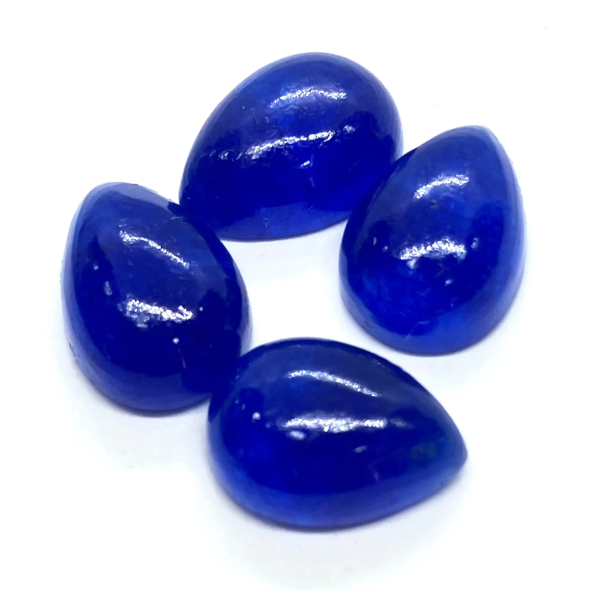 100% Natural Sapphire Quartz 4x6mm To 20x30mm Pear Flat Back Cabochon Loose Gemstone Wholesale For Your Elegant Jewelry Making