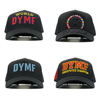 Casquette DYMF Daddy Hat, personnalisable avec strass, originale, collection anniversaire, noire, casquette de baseball à 5 panneaux, en daim, casquette Daddy Hat