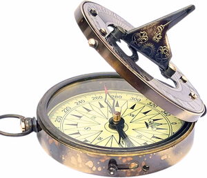 Boussole solaire en laiton et cuivre antique poli, élégante horloge solaire en métal, parfaite pour les collectionneurs et les cadeaux - Product Image 5