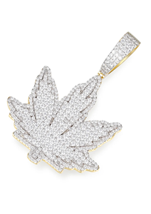 จี้รูปใบไม้ประดับด้วยหินมอยซาไนต์ - Product Image 3