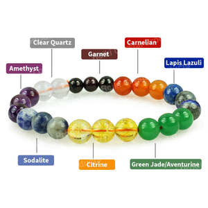 Pulsera de Cristal de 7 Chakras, Piedra Preciosa Natural Curativa para Equilibrio y Energía - Product Image 3