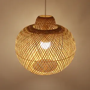 Lámpara de Techo de Bambú Diseñada para Proyectos de Interior con Textura de Bambú Natural e Iluminación Ambiental Suave - Product Image 4