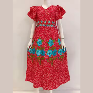 Nouveau modèle Robe d'été midi en rayonne florale avec manches à volants et modèles kimono - Product Image 4