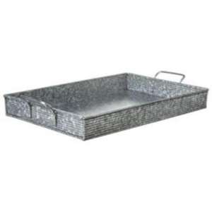 Élégant plateau de service rustique en métal galvanisé pour exposer des compositions florales ou servir des friandises de vacances avec style - Product Image 1