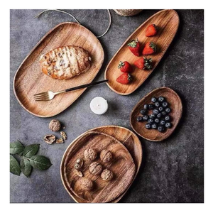 Plateau en bois artisanal vietnamien fabriqué à partir de 100% naturel, plateau en bois de qualité supérieure avec plaque en bois bonus pour usage quotidien ou décoration - Product Image 5