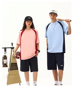 OEM knitted Women's 100% Organic Cotton T-<b>Shirts</b> Hip hop streetwear style Breathable Heavyweight Oversized Drop Shoulder - Product Image 6