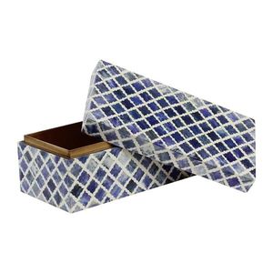 Caja de Joyería Rectangular Decorativa Hecha a Mano con Incrustaciones de Hueso, Color y Tamaño Personalizables, Acabado Elegante de Diseño - Product Image 1