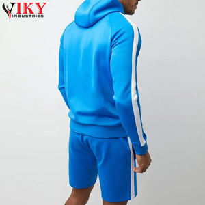 Unique Simple Style <b>Men</b> <b>Hoodie</b> & <b>Shorts</b> <b>Set</b> Drawstring <b>Men</b> Casual Wear In Blue <b>And</b> White Color <b>Hoodie</b> & <b>Shorts</b> <b>Set</b> - Product Image 6